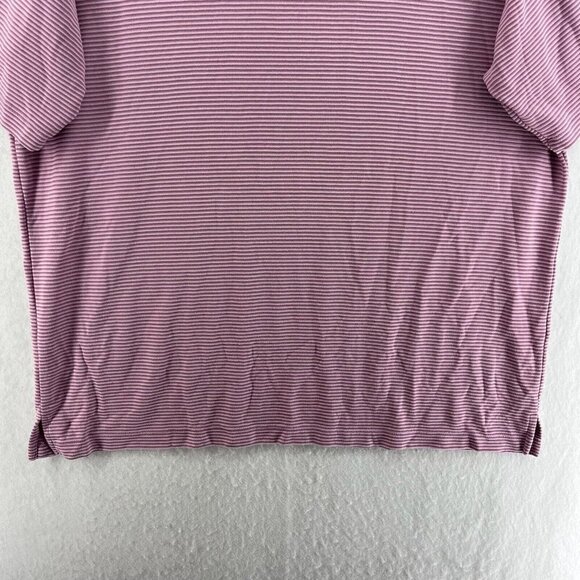 Jamaica Jaxx Polo Shirt Mens XL Purple Pink Striped Short Sleeves Pullover Golf - Picture 9 of 12